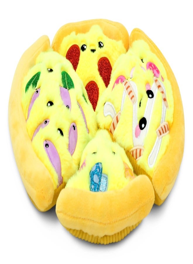 iscream Foodie Fun Plush Pizza Slices Play Set with Glitter and Embroidered Accents - Image 4